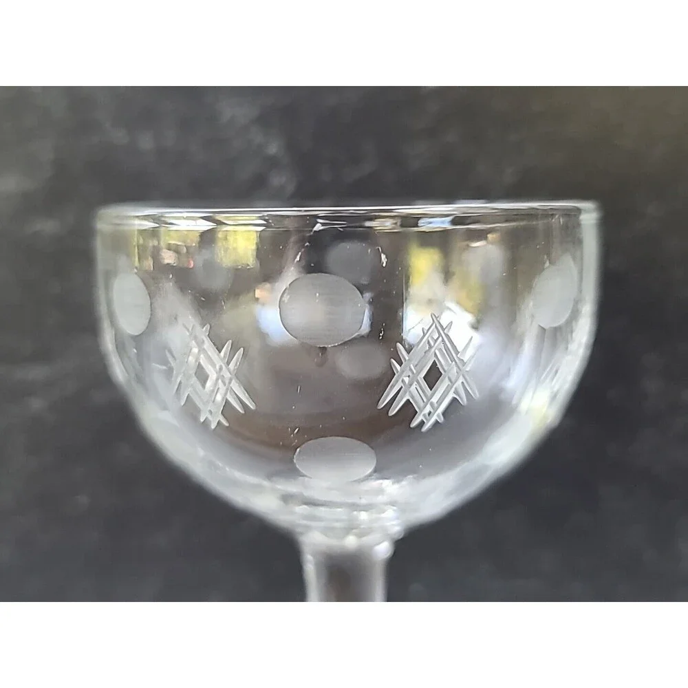 Vintage Etched Cordial Glass